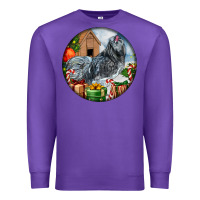 Purple ameraucana rooster christmas Premium Sweatshirt - LillyAllenDesigns