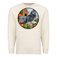 Sandshell ameraucana rooster christmas Premium Sweatshirt - LillyAllenDesigns
