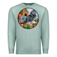 Seafoam ameraucana rooster christmas Premium Sweatshirt - LillyAllenDesigns