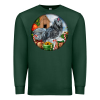 Sports Green ameraucana rooster christmas Premium Sweatshirt - LillyAllenDesigns