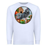 White ameraucana rooster christmas Premium Sweatshirt - LillyAllenDesigns
