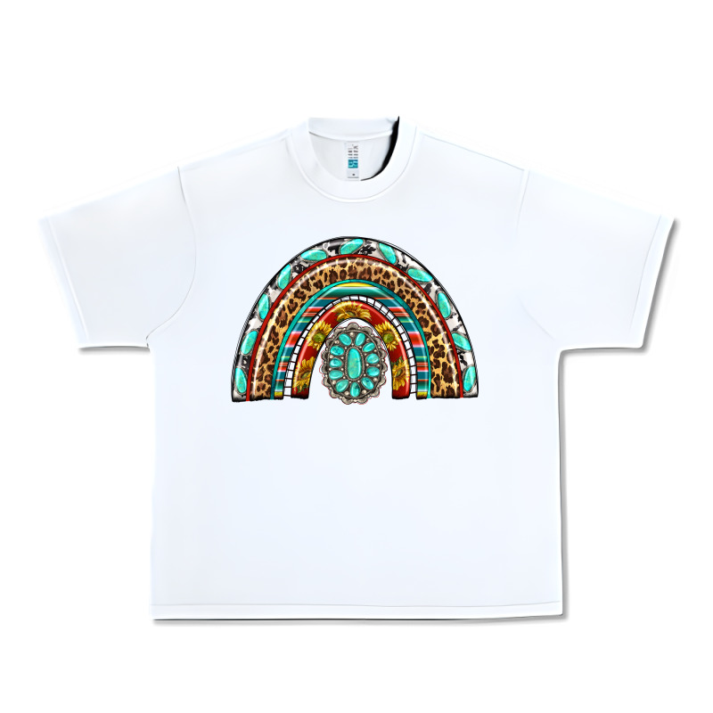 Western Rainbow With Leopard And Gemstone Urban Heavy Tee by texasbilliewilder | Teevron