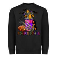 Black Horror Coffee Heavyweight Sweatshirt - FaDigitalArtStudio