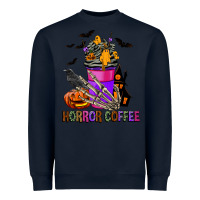 Navy Horror Coffee Heavyweight Sweatshirt - FaDigitalArtStudio