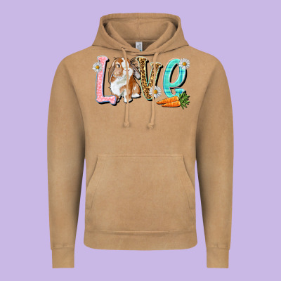 Love Easter Rabbit Vintage Hoodie Designed By Nancycooperartshop