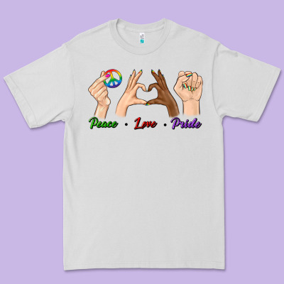 Peace Love Pride Premium Tee Designed By Bundleandbundleshop