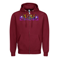 Burgundy halloween mama libbey glass Zipper Hoodie - BundleAndBundleShop