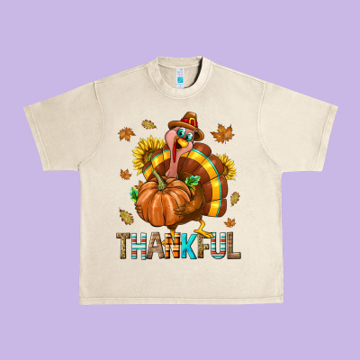 Thankful Turkey Urban Heavy Tee Designed By Texasbilliewilder