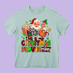 This Is My Christmas Movie Watching Blanket Heavy Core Tee Designed By Maliassmallbusiness