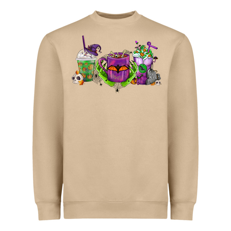 Halloween Coffee Cups Heavyweight Sweatshirt by FaDigitalArtStudio | Teevron