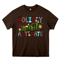 Chocolate Brown holiday spirit activate Heavy Core Tee - JahusDesignShop