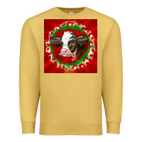 Antique Gold christmas holstein calf face Premium Sweatshirt - LillyAllenDesigns