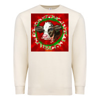 Sandshell christmas holstein calf face Premium Sweatshirt - LillyAllenDesigns
