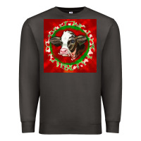 Smoke christmas holstein calf face Premium Sweatshirt - LillyAllenDesigns