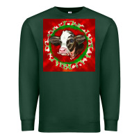 Sports Green christmas holstein calf face Premium Sweatshirt - LillyAllenDesigns