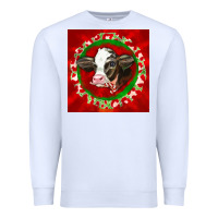 White christmas holstein calf face Premium Sweatshirt - LillyAllenDesigns