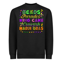 Black Beads parades king cake crawfish Mardi Gras Heavyweight Sweatshirt - FaDigitalArtStudio