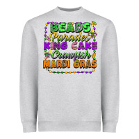 Heather Grey Beads parades king cake crawfish Mardi Gras Heavyweight Sweatshirt - FaDigitalArtStudio