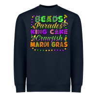 Navy Beads parades king cake crawfish Mardi Gras Heavyweight Sweatshirt - FaDigitalArtStudio