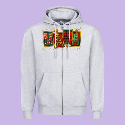 Mama Christmas Zipper Hoodie Designed By Fadigitalartstudio