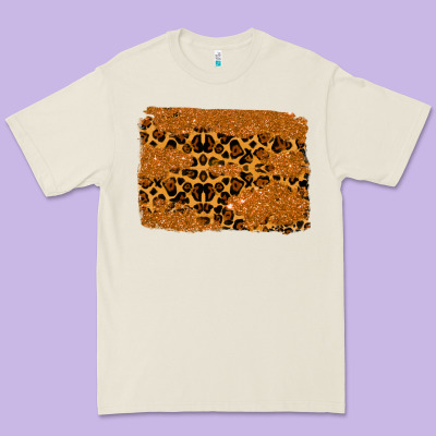 Leopard Glitter Background Premium Tee Designed By Ranaportraitstore