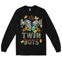 Black mom of twin boys mother's day Long Sleeve Tee - CowGirlArtShop