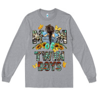 Heather Grey mom of twin boys mother's day Long Sleeve Tee - CowGirlArtShop