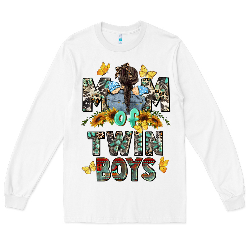 Mom Of Twin Boys Mother's Day Long Sleeve Tee by CowGirlArtShop | Teevron