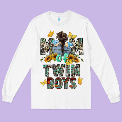 Mom Of Twin Boys Mother's Day Long Sleeve Tee Designed By Cowgirlartshop