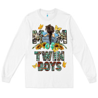 White mom of twin boys mother's day Long Sleeve Tee - CowGirlArtShop
