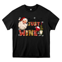 Black dear santa just bring wine Heavy Core Tee - MaliasSmallBusiness