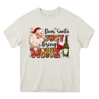 Cream dear santa just bring wine Heavy Core Tee - MaliasSmallBusiness