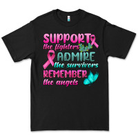 Black Support The Lighters Admire The Survivors Remember The Angels Premium Tee - BundleAndBundleShop
