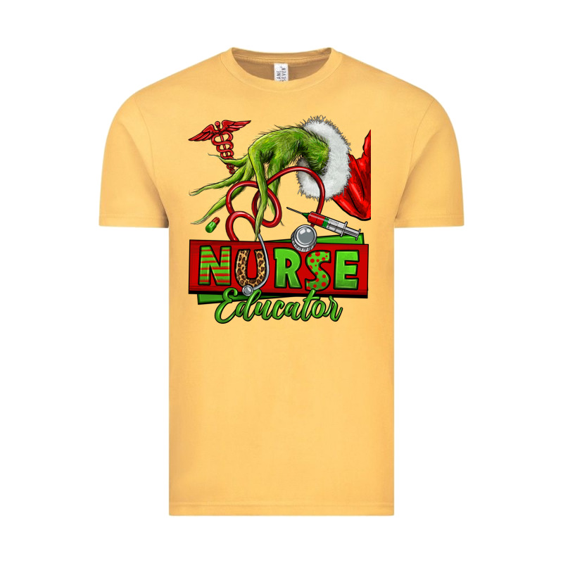 Grinch Hand Nurse Educator Vintage Tee by NancyCooperArtShop | Teevron