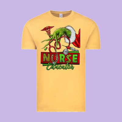 Grinch Hand Nurse Educator Vintage Tee Designed By Nancycooperartshop