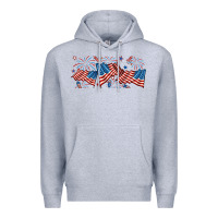 Heather Grey fourth of july american flag Premium Hoodie - RanaPortraitStore
