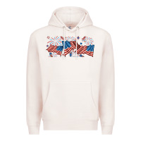 Pale Pink fourth of july american flag Premium Hoodie - RanaPortraitStore