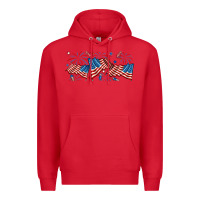 Red fourth of july american flag Premium Hoodie - RanaPortraitStore