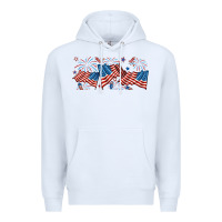 White fourth of july american flag Premium Hoodie - RanaPortraitStore