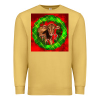 Antique Gold christmas red angus calf Premium Sweatshirt - LillyAllenDesigns