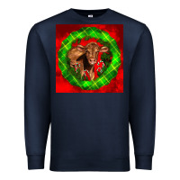 Navy christmas red angus calf Premium Sweatshirt - LillyAllenDesigns