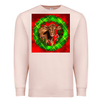 Pale Pink christmas red angus calf Premium Sweatshirt - LillyAllenDesigns