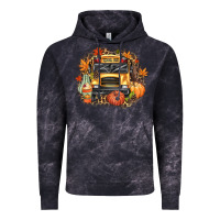 Cloud Black Fall School Bus Vintage Hoodie - texasbilliewilder