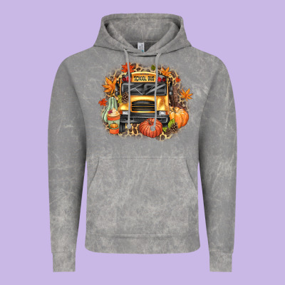 Fall School Bus Vintage Hoodie Designed By Texasbilliewilder