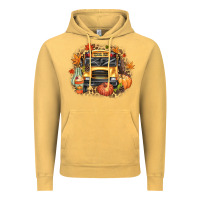 Vintage Mustard Fall School Bus Vintage Hoodie - texasbilliewilder