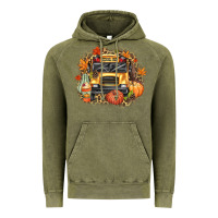 Vintage Olive Fall School Bus Vintage Hoodie - texasbilliewilder