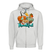 Dove Grey thankful pumpkins Zipper Hoodie - BundleAndBundleShop