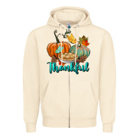 Sandshell thankful pumpkins Zipper Hoodie - BundleAndBundleShop