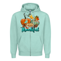 Seafoam thankful pumpkins Zipper Hoodie - BundleAndBundleShop
