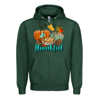 Sports Green thankful pumpkins Zipper Hoodie - BundleAndBundleShop
